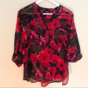Apt. 9 Red Floral top